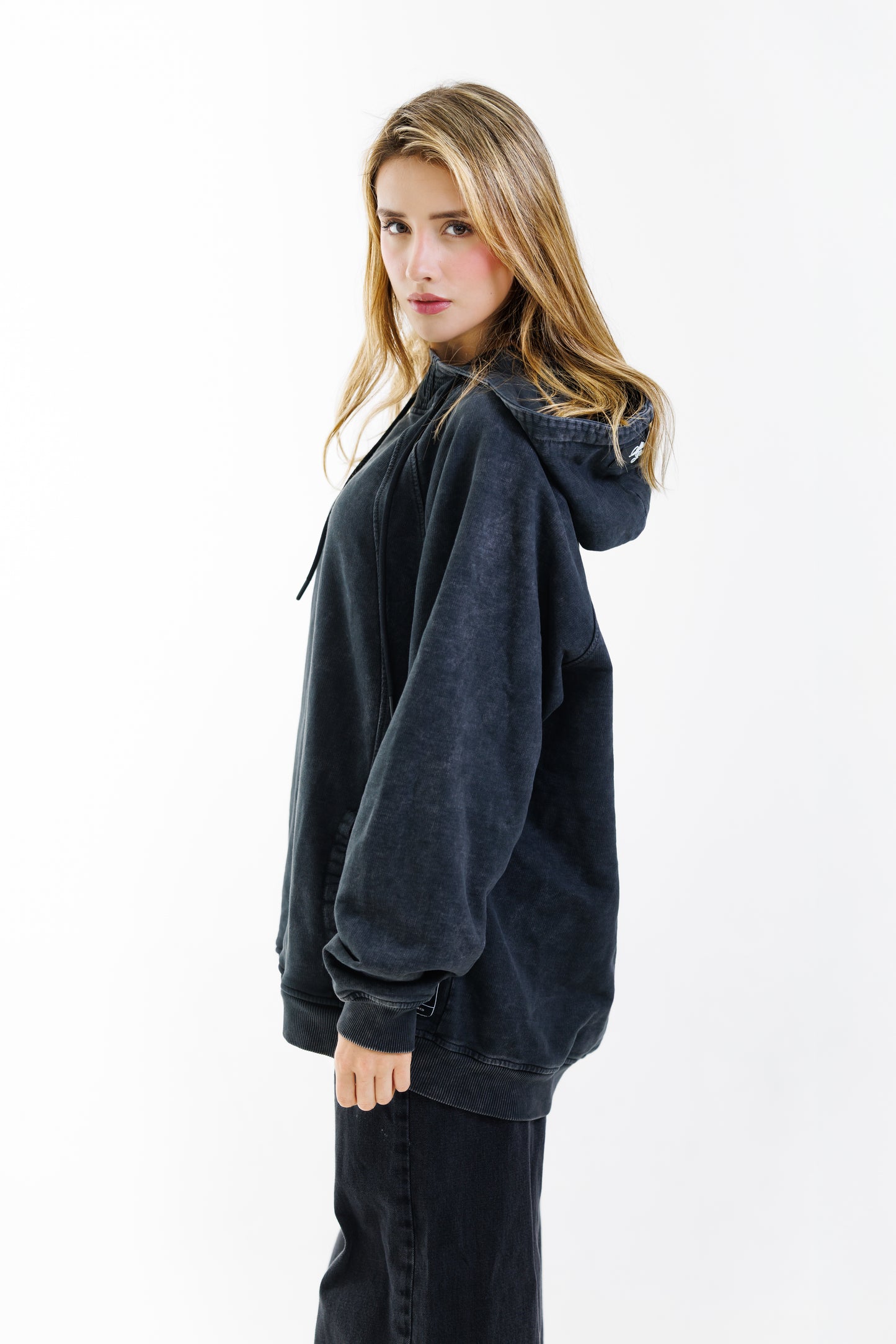 Hoodie Unbroken Classic - Black Acid Wash - Women
