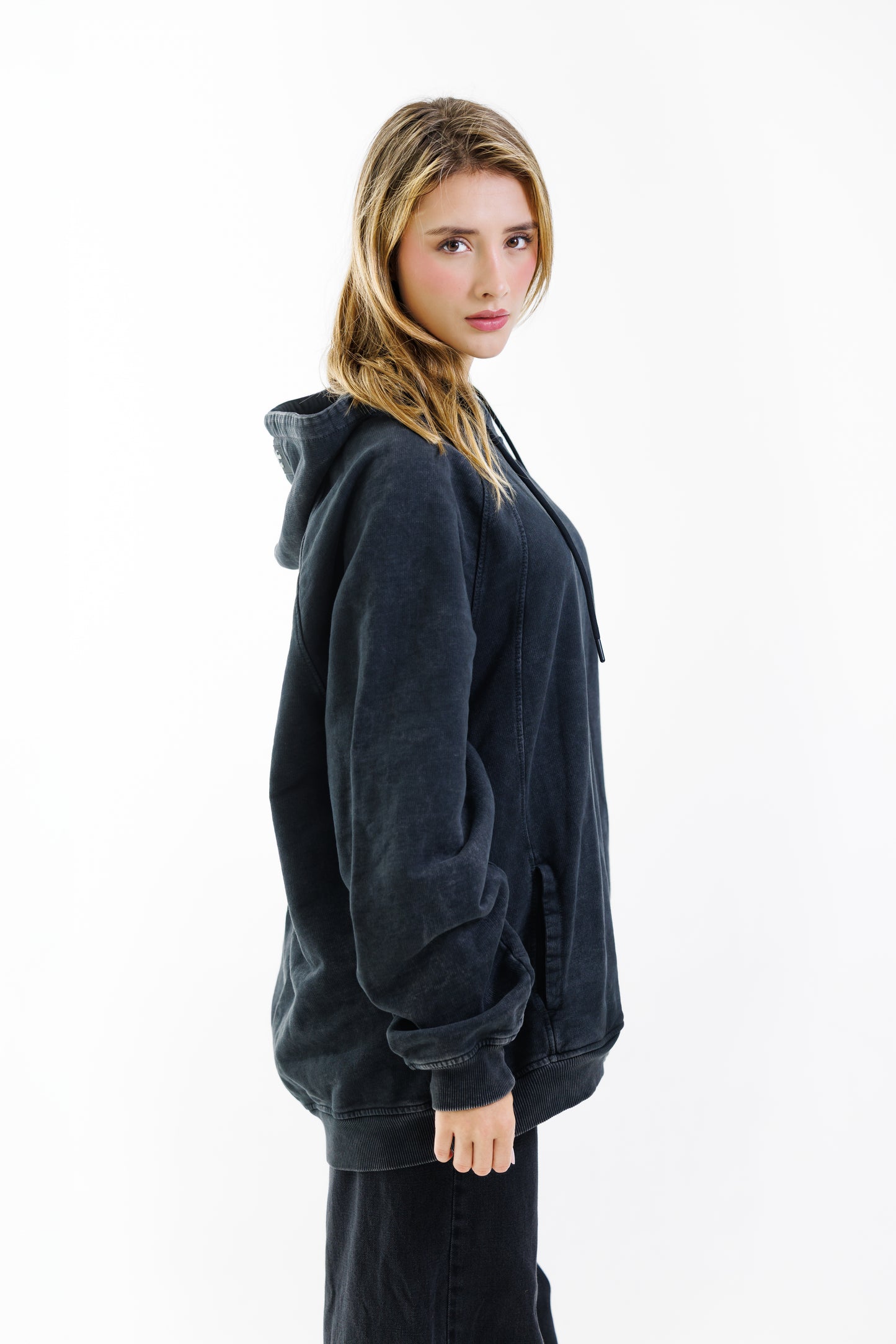 Hoodie Unbroken Classic - Black Acid Wash - Women