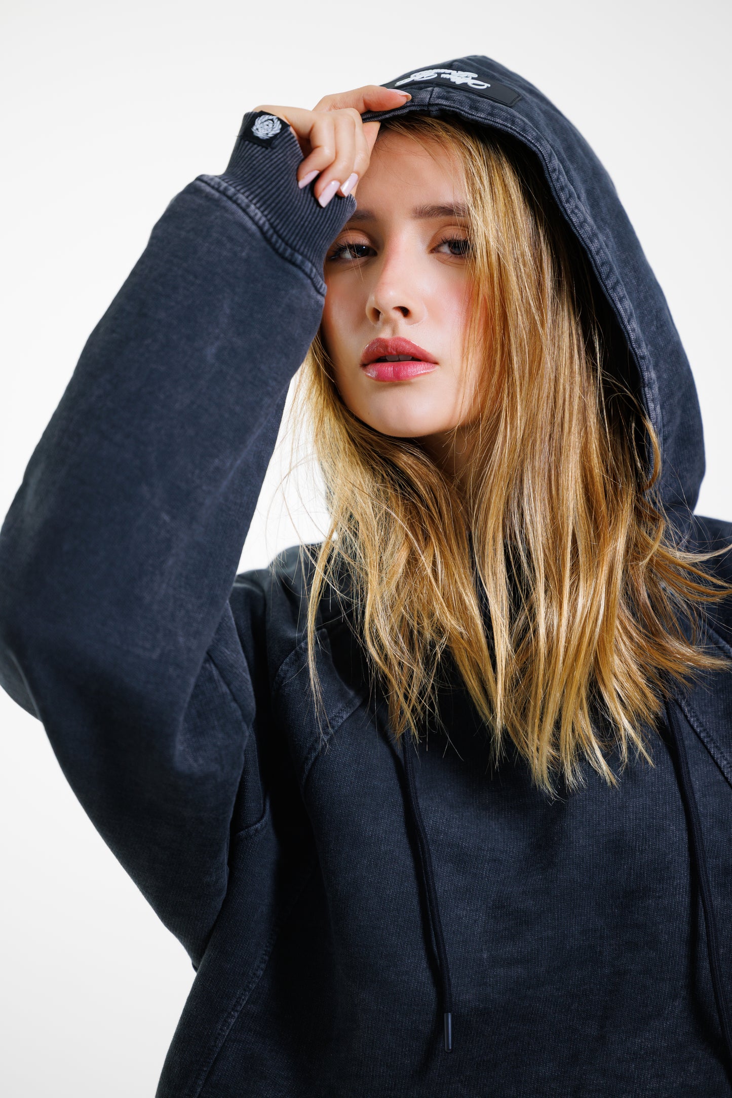 Hoodie Unbroken Classic - Black Acid Wash - Women