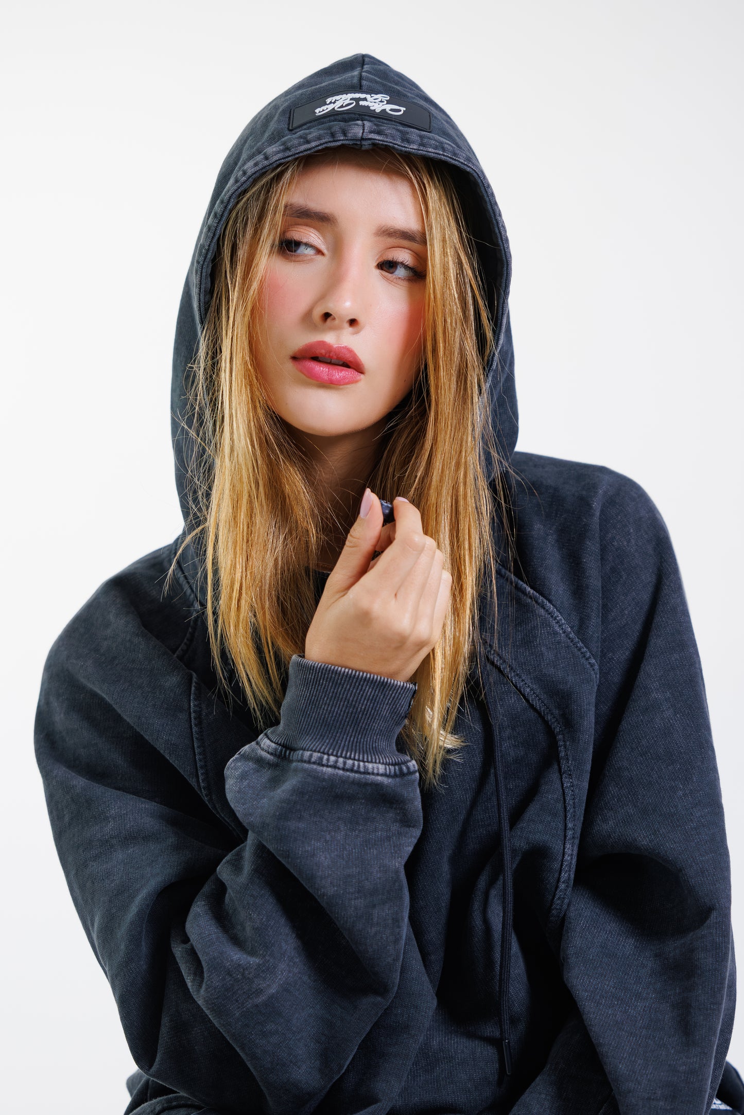 Hoodie Unbroken Classic - Black Acid Wash - Women