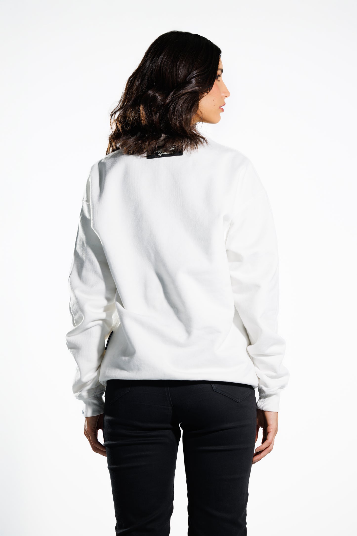 Hoodie - buso blanco mujer -espalda