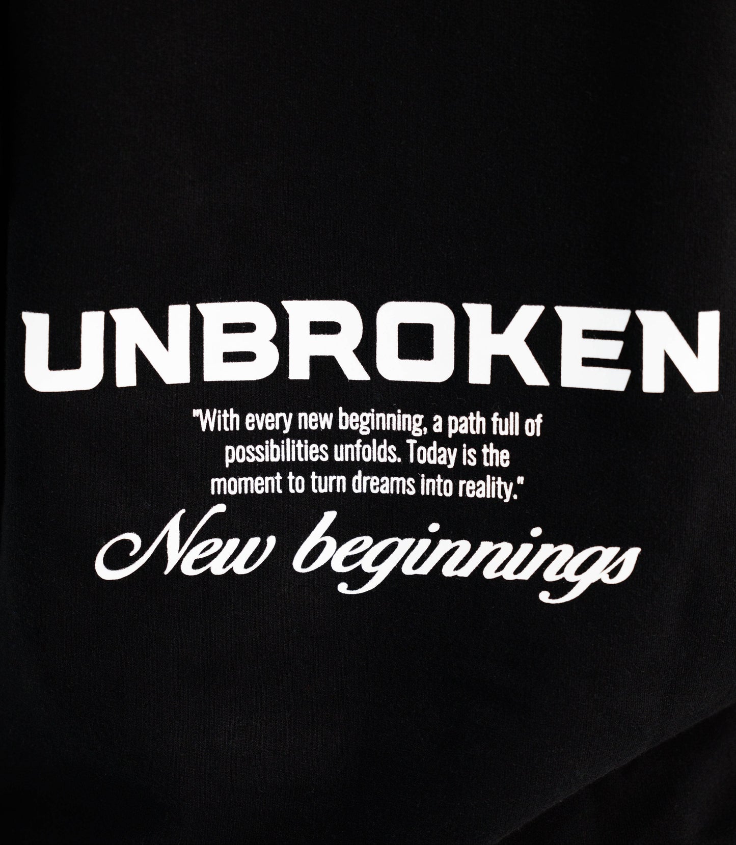 Hoodie 375 gramos New Beginnings:100% Algodón peruano - Unbroken