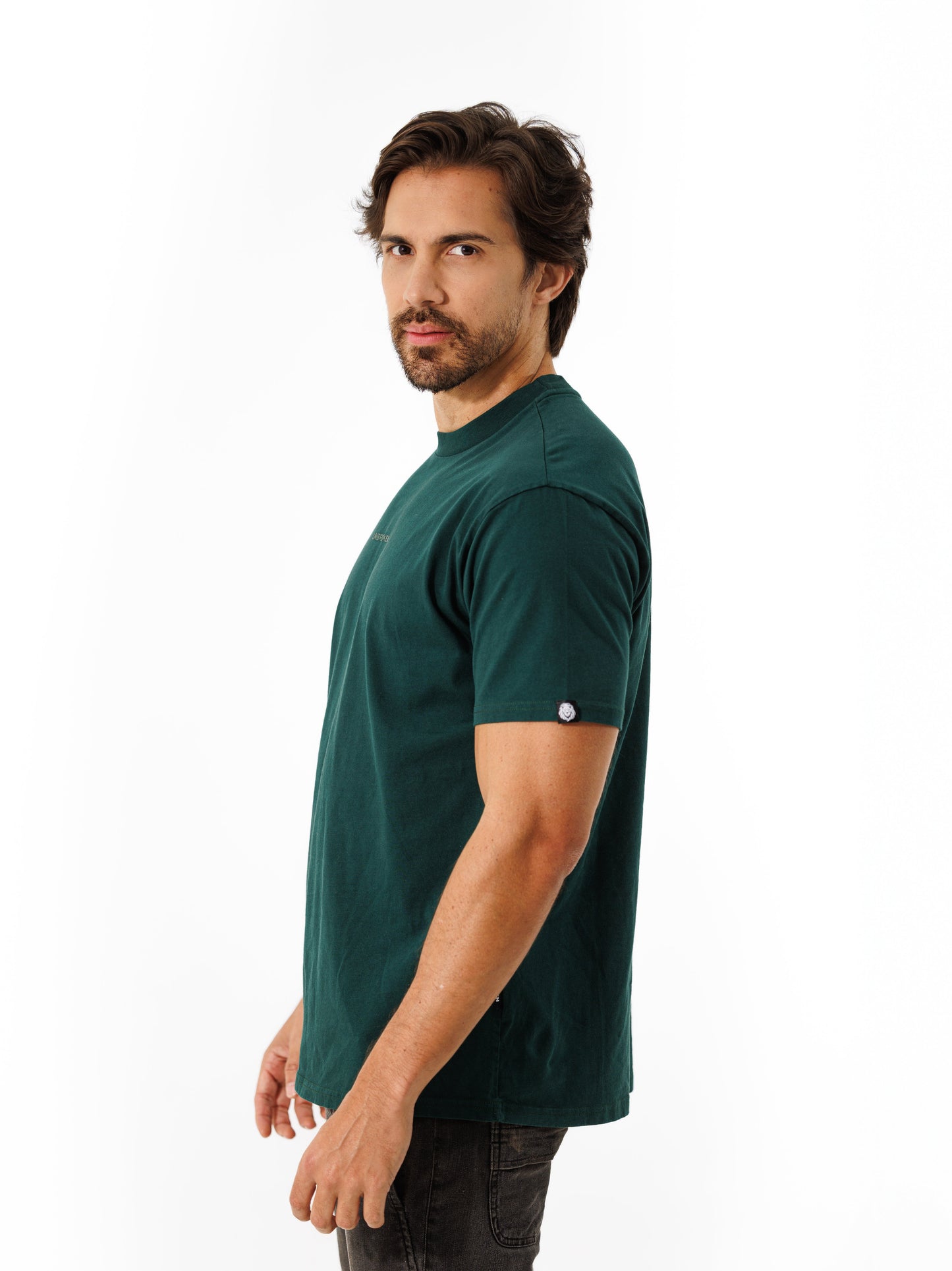 Camiseta verde esmeralda lateral - T