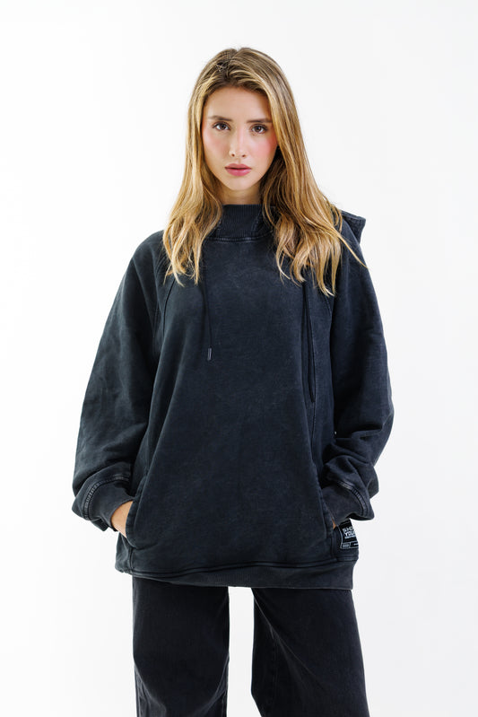 Hoodie Unbroken Classic - Black Acid Wash - Women