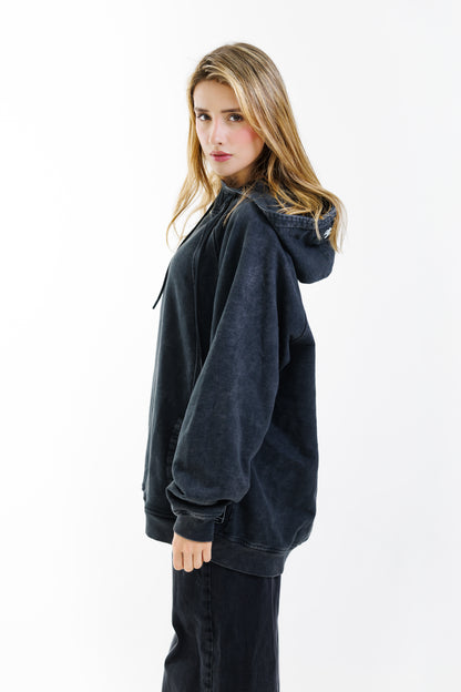 Hoodie Unbroken Classic - Black Acid Wash - Women