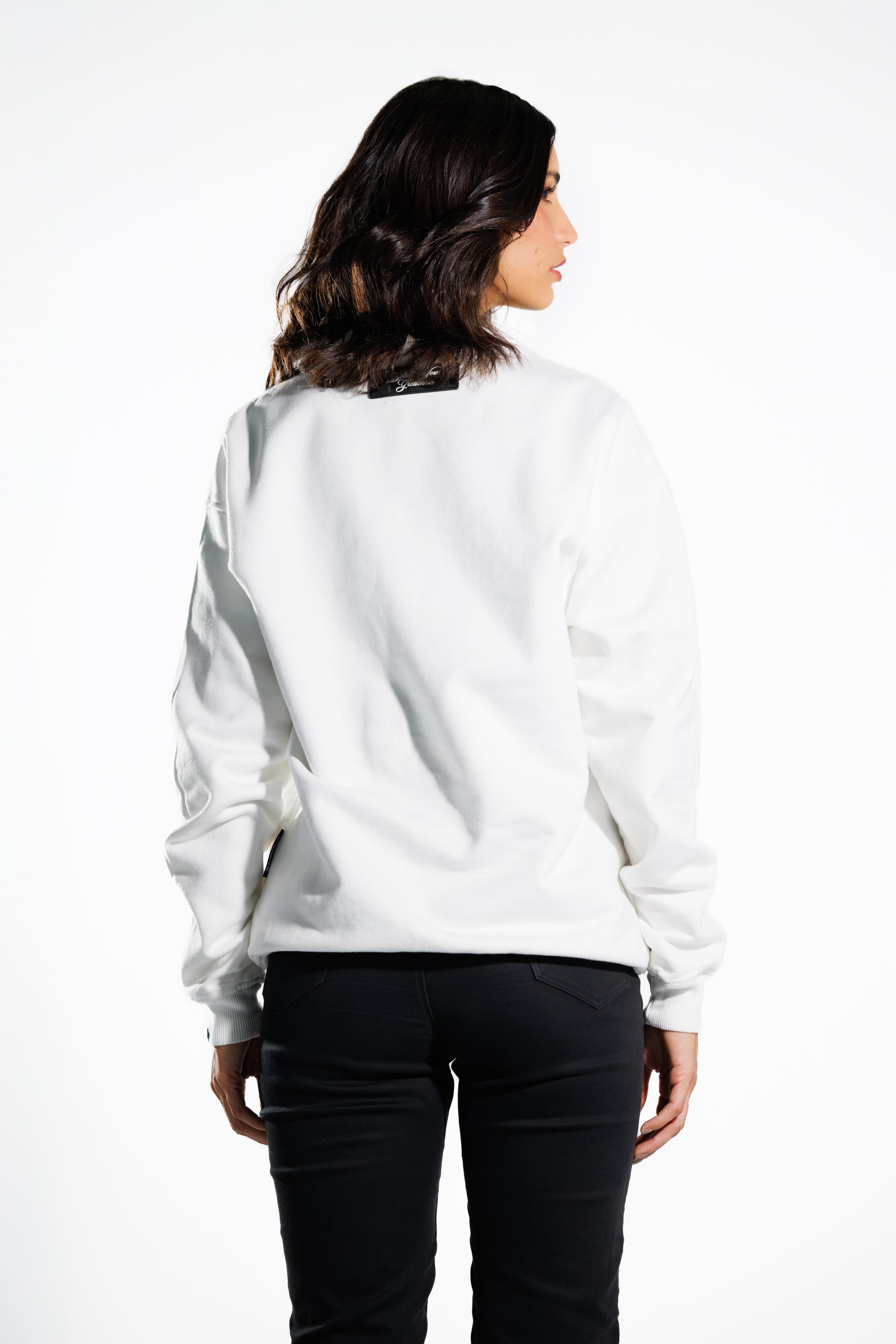 Hoodie - buso blanco mujer -espalda