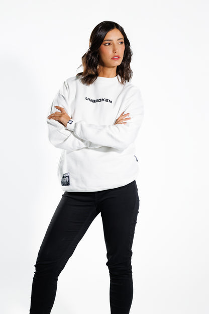 Hoodie - buso blanco mujer -lado