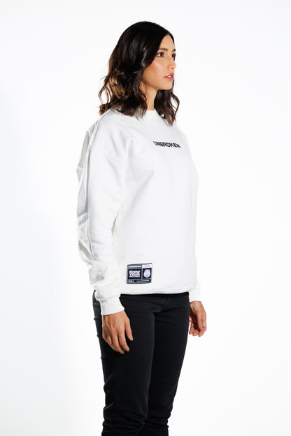 Hoodie - buso blanco mujer -lado 1