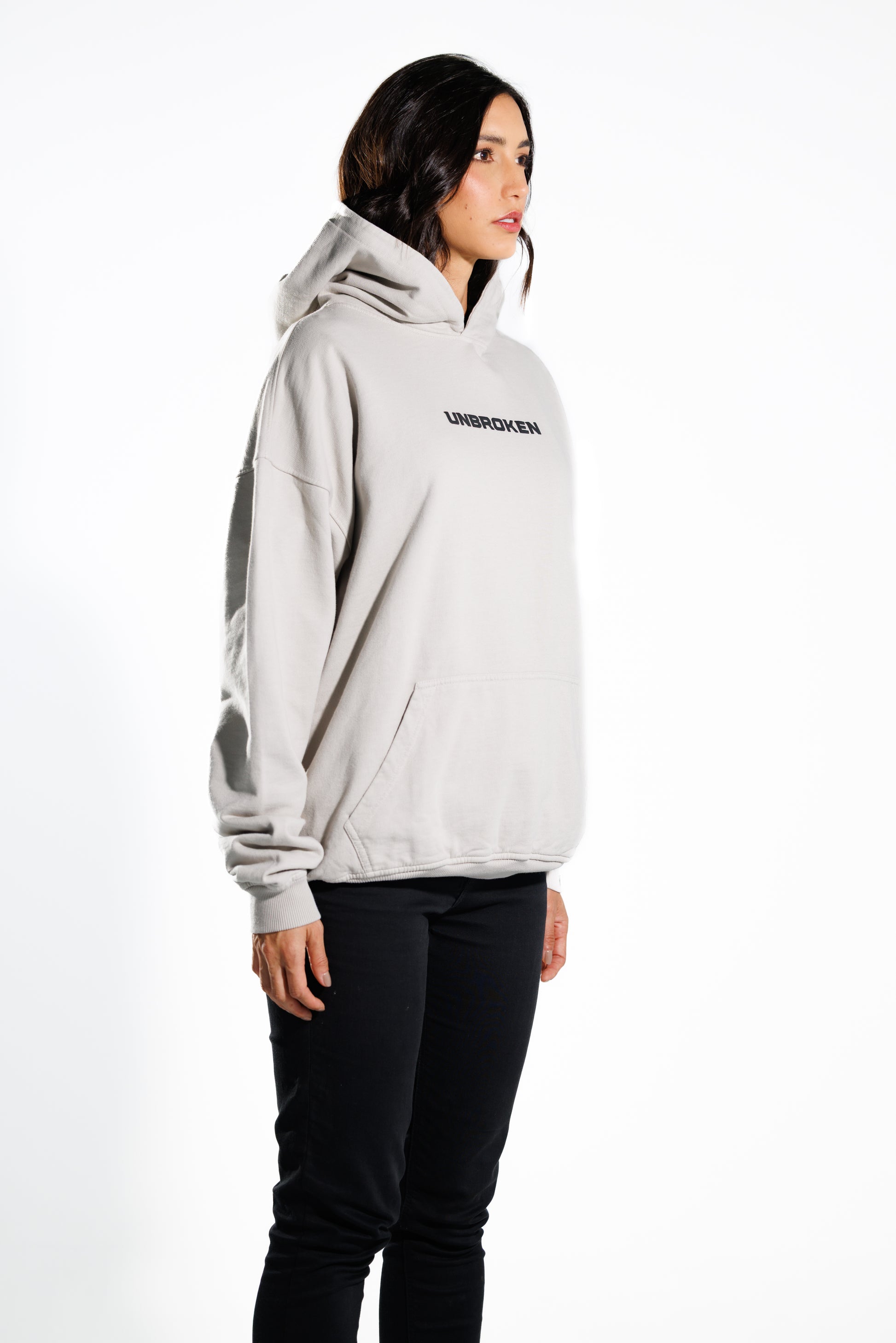 Hoodie 305 gramos Classic: 100% Algodón peruano - lateral