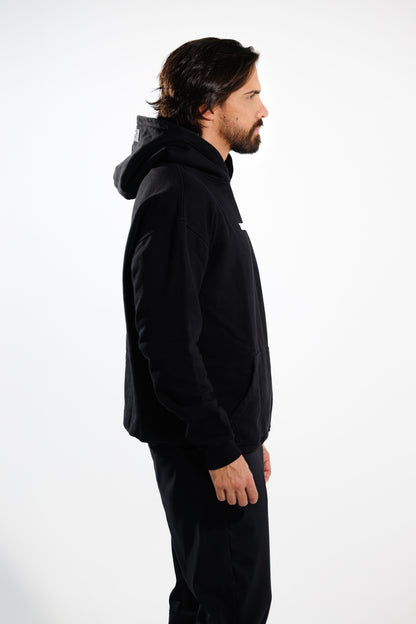 Hoodie 375 gramos Classic: 100% Algodón peruano - lateral detalle
