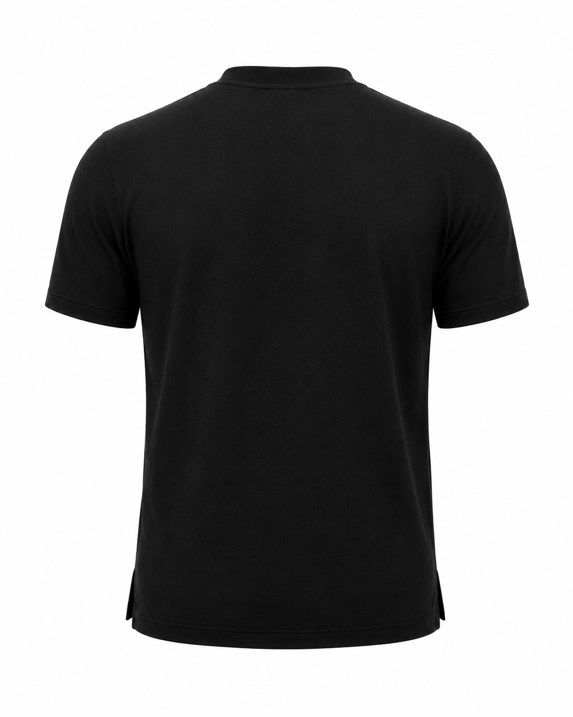 ESSENTIAL — RIBBED COTTON T-SHIRT - BLACK