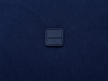 ESSENTIAL — RIBBED COTTON T-SHIRT - BLUE
